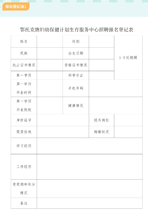 鄂托克旗妇幼保健计划生育服务中心招聘公告